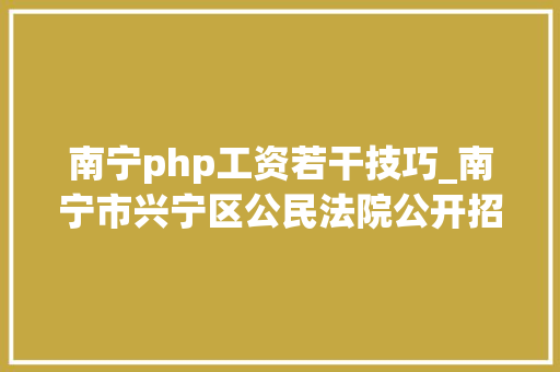 南宁php工资若干技巧_南宁市兴宁区公民法院公开招聘聘任制工作人员简章