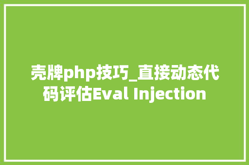 壳牌php技巧_直接动态代码评估Eval Injection