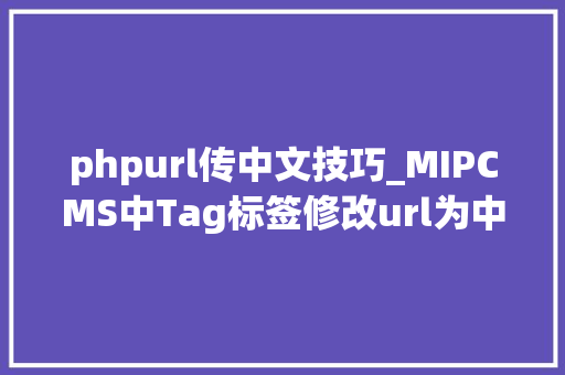 phpurl传中文技巧_MIPCMS中Tag标签修改url为中文地址方法