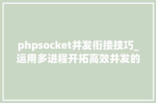 phpsocket并发衔接技巧_运用多进程开拓高效并发的Socket做事器