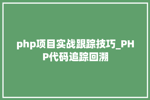 php项目实战跟踪技巧_PHP代码追踪回溯