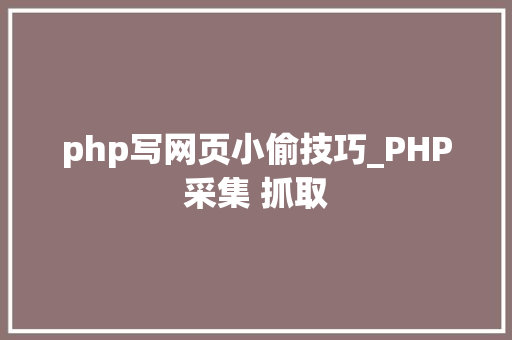 php写网页小偷技巧_PHP采集 抓取