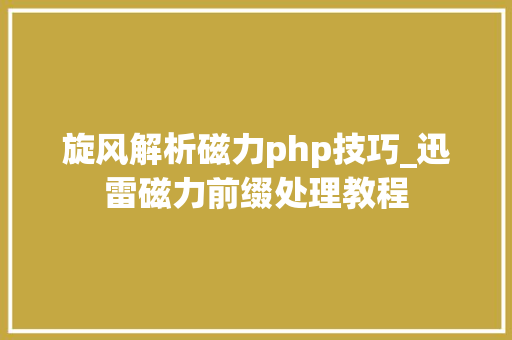 旋风解析磁力php技巧_迅雷磁力前缀处理教程