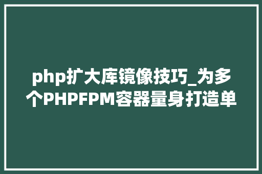 php扩大库镜像技巧_为多个PHPFPM容器量身打造单一Nginx镜像