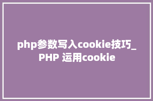 php参数写入cookie技巧_PHP 运用cookie
