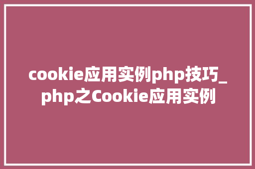 cookie应用实例php技巧_php之Cookie应用实例