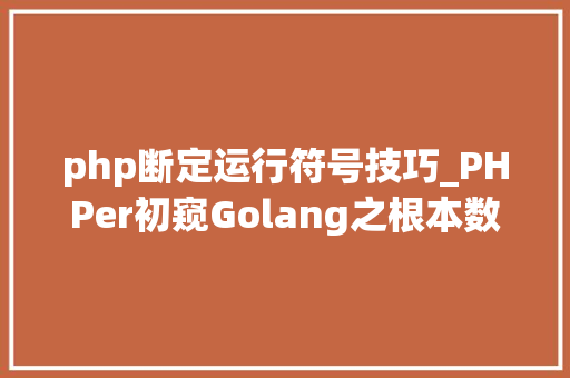 php断定运行符号技巧_PHPer初窥Golang之根本数据类型
