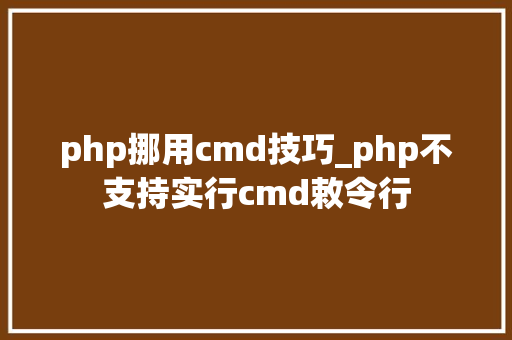 php挪用cmd技巧_php不支持实行cmd敕令行