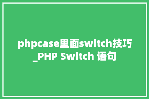 phpcase里面switch技巧_PHP Switch 语句