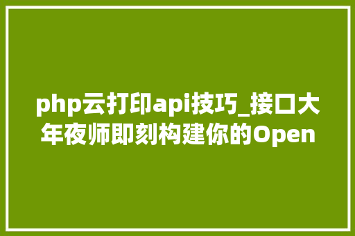 php云打印api技巧_接口大年夜师即刻构建你的OpenAPI开放平台