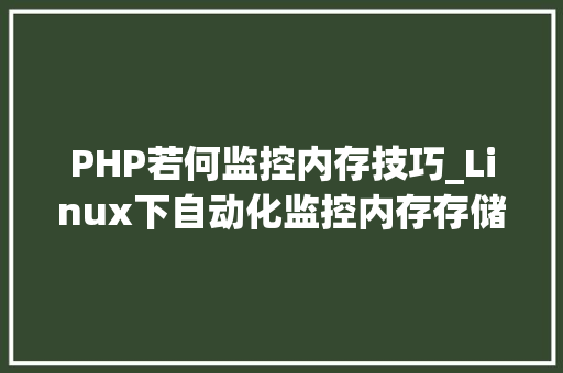 PHP若何监控内存技巧_Linux下自动化监控内存存储空间