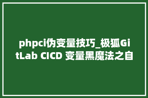 phpci伪变量技巧_极狐GitLab CICD 变量黑魔法之自定义变量
