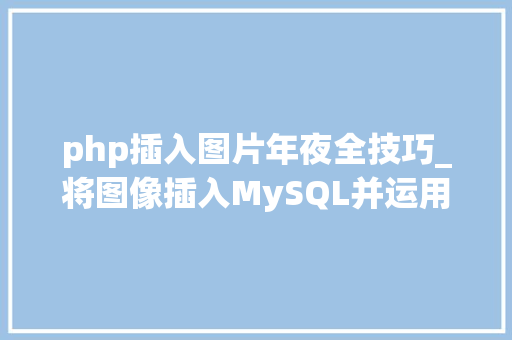 php插入图片年夜全技巧_将图像插入MySQL并运用PHP检索图像