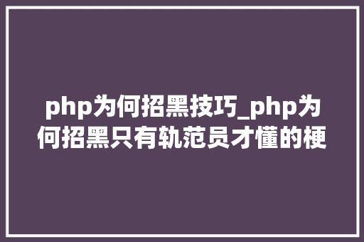 php为何招黑技巧_php为何招黑只有轨范员才懂的梗外人一脸茫然