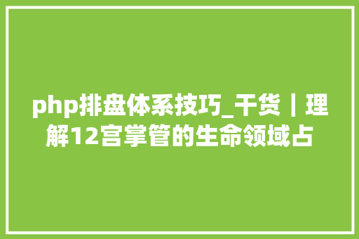 php排盘体系技巧_干货｜理解12宫掌管的生命领域占星学才算真正入门