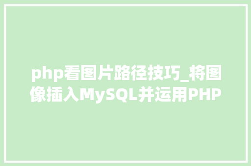 php看图片路径技巧_将图像插入MySQL并运用PHP检索图像