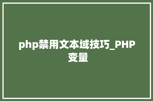 php禁用文本域技巧_PHP 变量