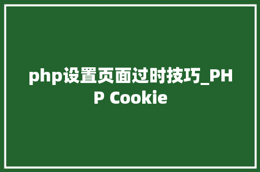 php设置页面过时技巧_PHP Cookie