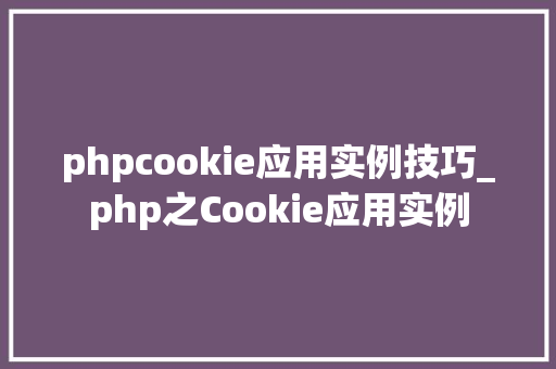 phpcookie应用实例技巧_php之Cookie应用实例