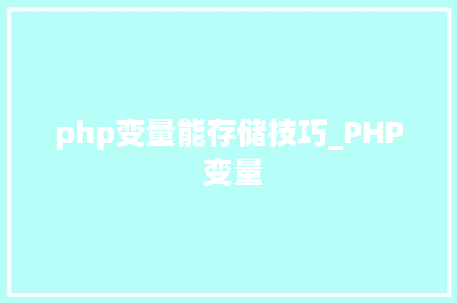 php变量能存储技巧_PHP 变量
