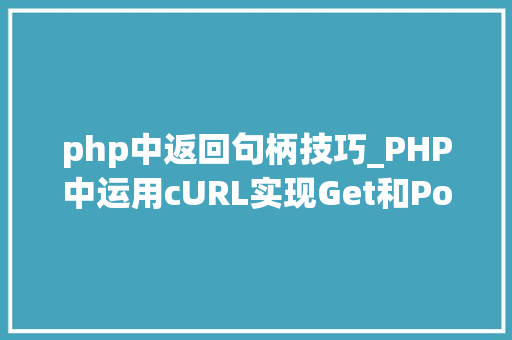 php中返回句柄技巧_PHP中运用cURL实现Get和Post请求的方法最全