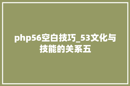 php56空白技巧_53文化与技能的关系五