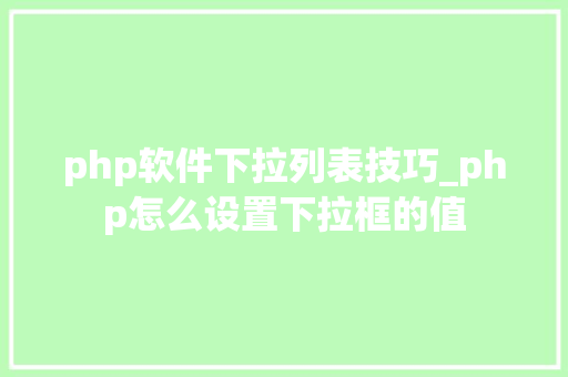php软件下拉列表技巧_php怎么设置下拉框的值