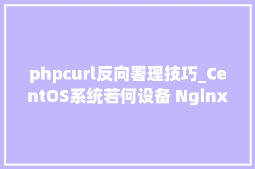 phpcurl反向署理技巧_CentOS系统若何设备 Nginx 反向代理教程