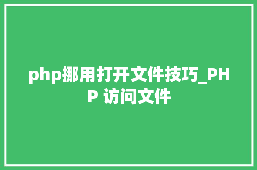 php挪用打开文件技巧_PHP 访问文件