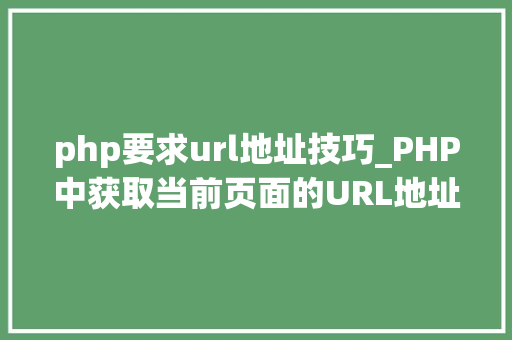 php要求url地址技巧_PHP中获取当前页面的URL地址的方法