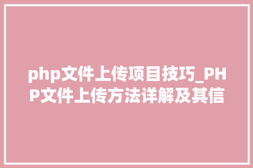 php文件上传项目技巧_PHP文件上传方法详解及其信息解析附视频