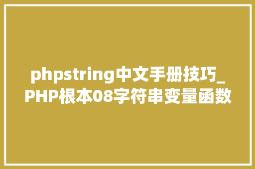 phpstring中文手册技巧_PHP根本08字符串变量函数详解