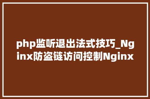 php监听退出法式技巧_Nginx防盗链访问控制Nginx解析PHP的相关设备Nginx代理
