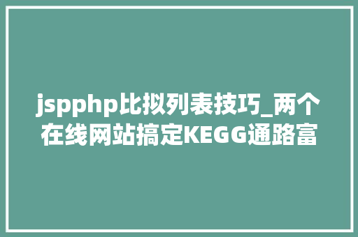 jspphp比拟列表技巧_两个在线网站搞定KEGG通路富集分析