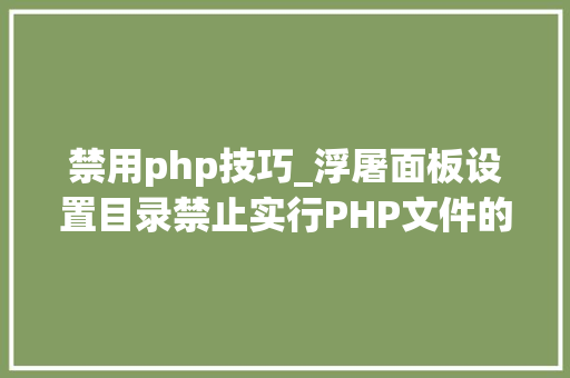 禁用php技巧_浮屠面板设置目录禁止实行PHP文件的方法