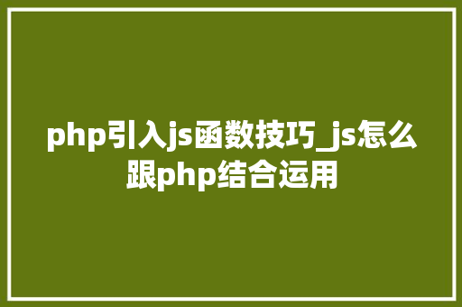 php引入js函数技巧_js怎么跟php结合运用