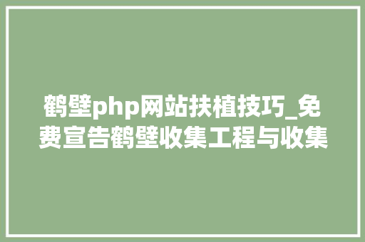 鹤壁php网站扶植技巧_免费宣告鹤壁收集工程与收集治理培训信息
