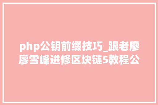 php公钥前缀技巧_跟老廖廖雪峰进修区块链5教程公钥和地址