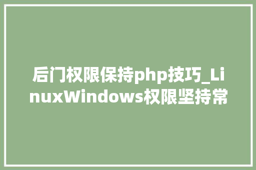 后门权限保持php技巧_LinuxWindows权限坚持常用后门进修总结