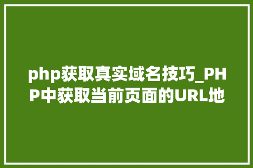 php获取真实域名技巧_PHP中获取当前页面的URL地址的方法