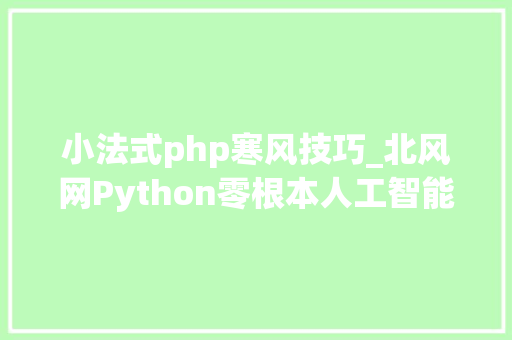 小法式php寒风技巧_北风网Python零根本人工智能就业课程30G视频教程分享