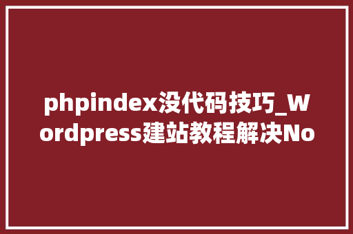 phpindex没代码技巧_Wordpress建站教程解决Noindex引起的谷歌不收录问题