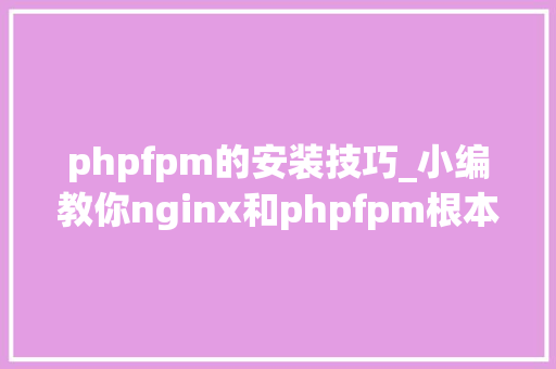 phpfpm的安装技巧_小编教你nginx和phpfpm根本情形的安装和设备