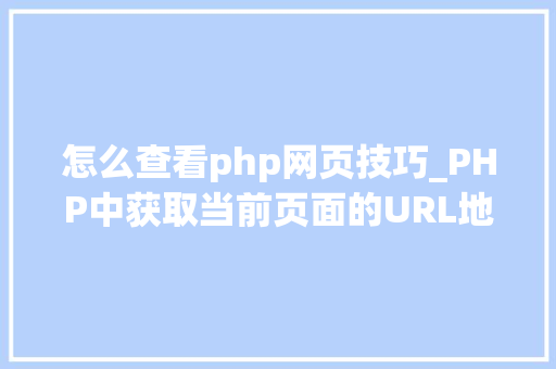 怎么查看php网页技巧_PHP中获取当前页面的URL地址的方法