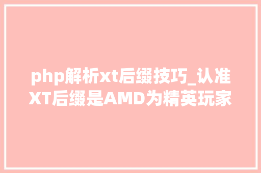 php解析xt后缀技巧_认准XT后缀是AMD为精英玩家打造的芯力量