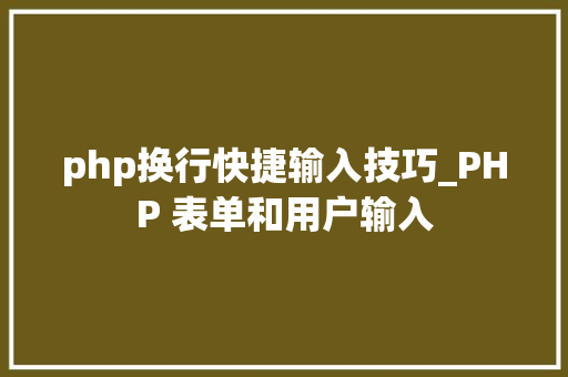 php换行快捷输入技巧_PHP 表单和用户输入