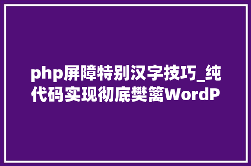 php屏障特别汉字技巧_纯代码实现彻底樊篱WordPress站点垃圾评论