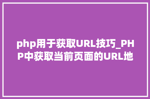 php用于获取URL技巧_PHP中获取当前页面的URL地址的方法
