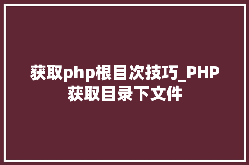 获取php根目次技巧_PHP获取目录下文件