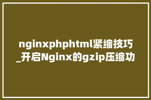 nginxphphtml紧缩技巧_开启Nginx的gzip压缩功能详解读完之后大年夜部分轨范员收藏了